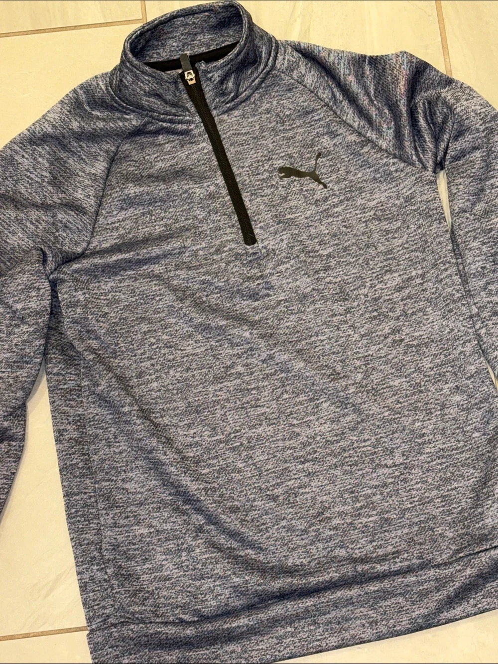 Puma Boys Zip-Front Sweatshirt top - White, Heather Gray, Heather Blue Large 14